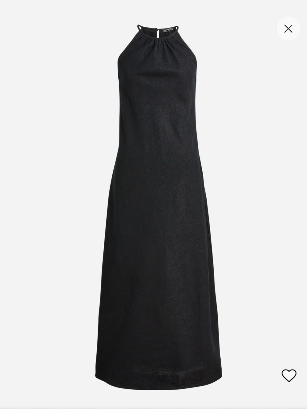 J Crew High Neck Midi Dress in Linen